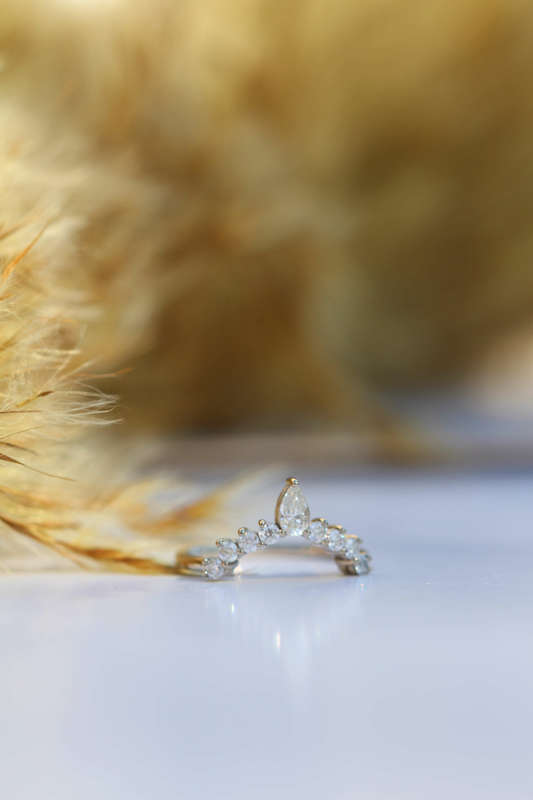 Moissanite Crown Wedding Ring