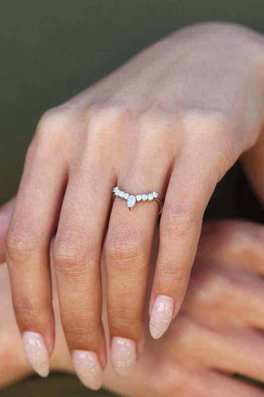 Moissanite Crown Wedding Ring