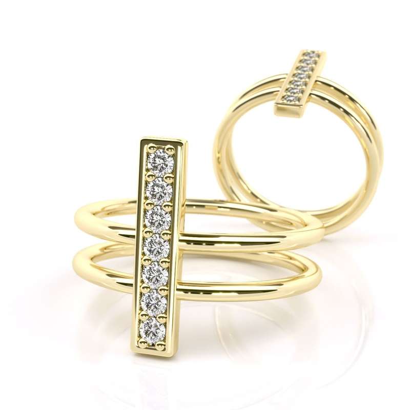 Moissanite Double Bar Ring