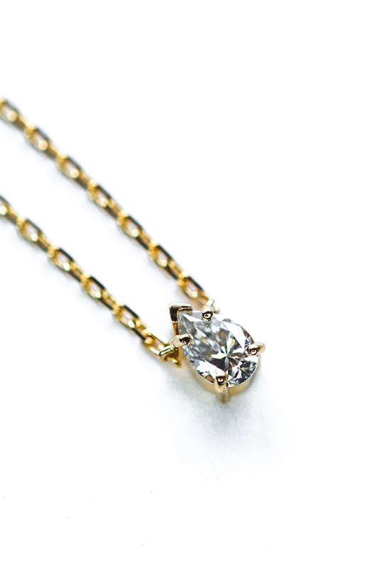 Pear Moissanite Solitaire Necklace