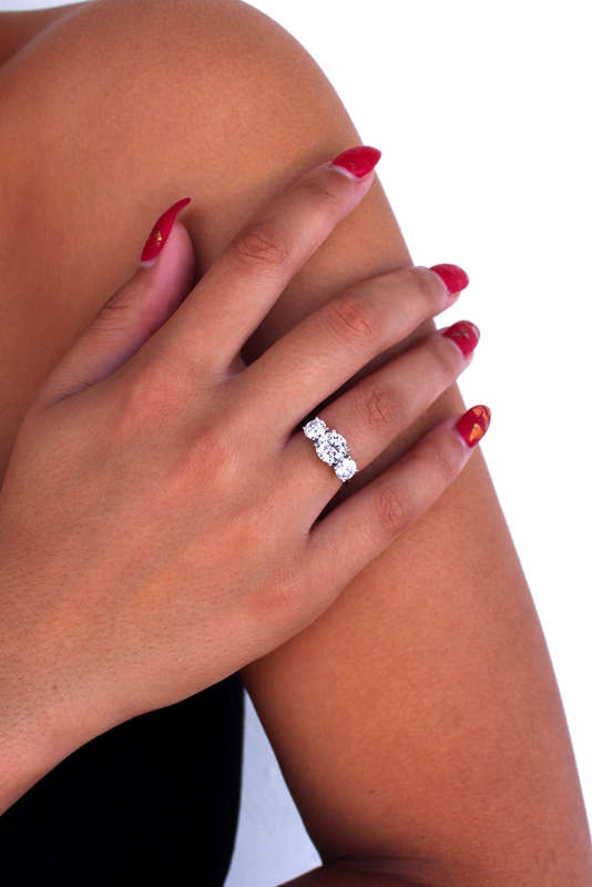 Moissanite Trilogy Engagement Rings