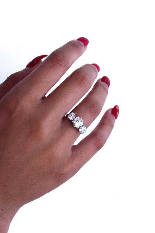 Moissanite Trilogy Engagement Rings