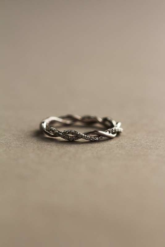 Moissanite Twist Wedding Band