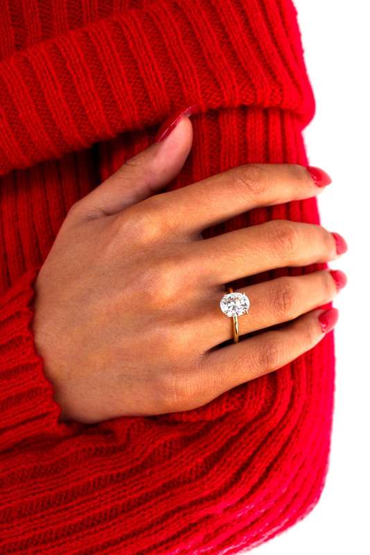 Oval Moissanite Hidden Halo Engagement Ring