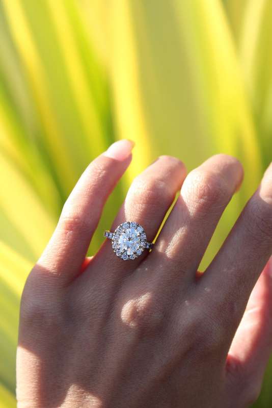 Classic Oval Moissanite Halo Engagement Ring
