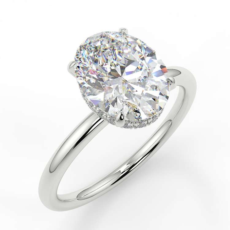 The Oval Hidden Halo Ring