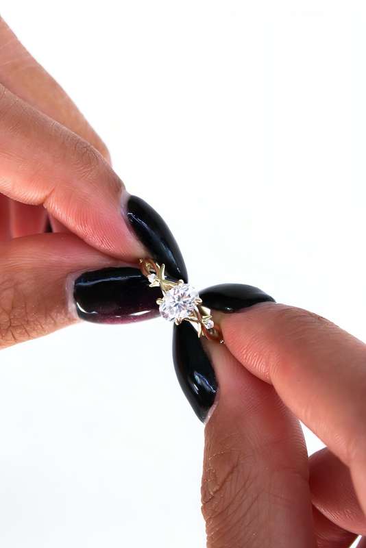 Oval Twig Band Engagement Ring