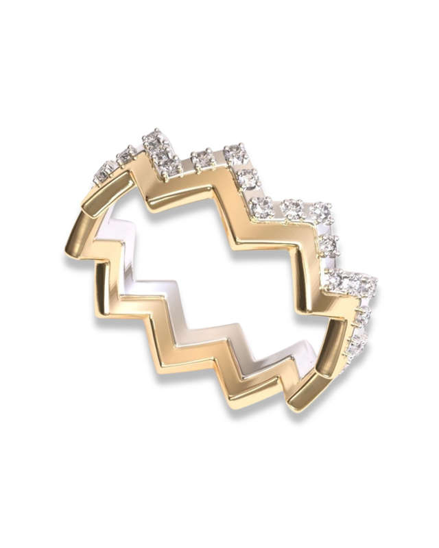 Geometric Moissanite Eternity Wedding Ring Set
