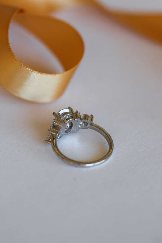 Oval Moissanite Platinum Engagement Ring