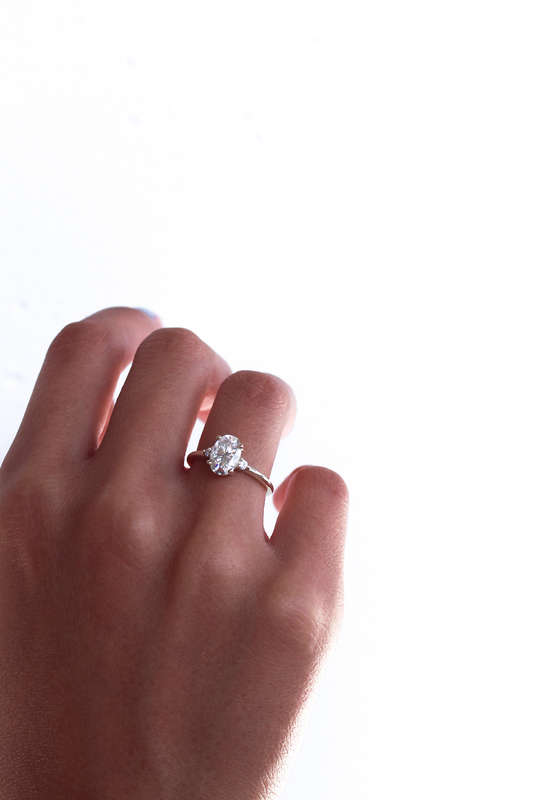 Jane - Oval Moissanite Three-stone Engagement Ring