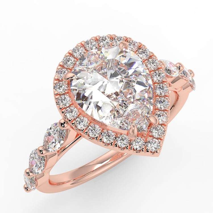 2ct Pear Cut Moissanite Halo Ring