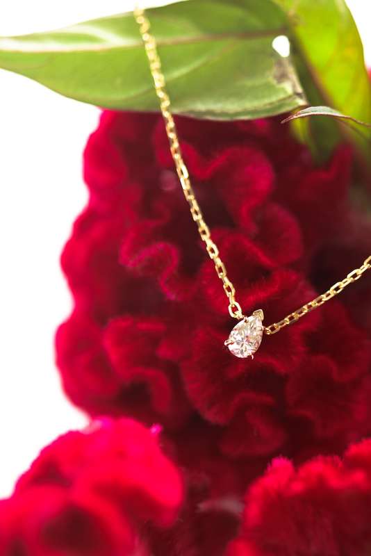 Pear Moissanite Solitaire Necklace
