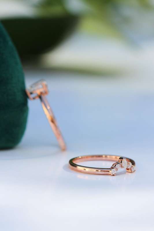 Pear Moissanite Wedding Ring Set