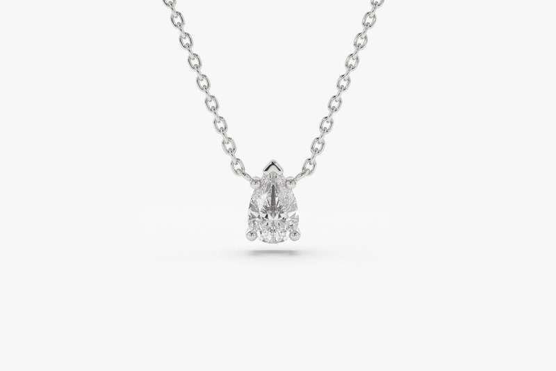 Pear Moissanite Solitaire Necklace