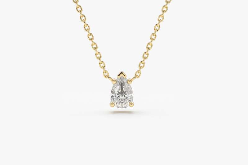 Pear Moissanite Solitaire Necklace