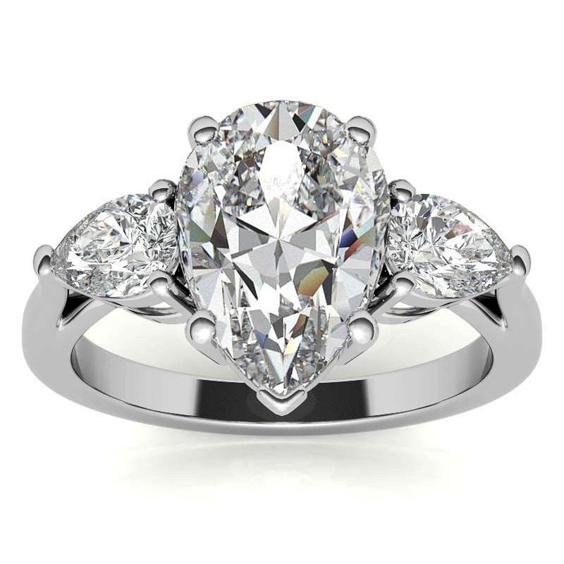 2ct Pear Trilogy Engagement Ring