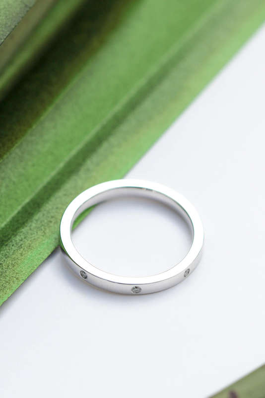 Platinum Moissanite Wedding Ring