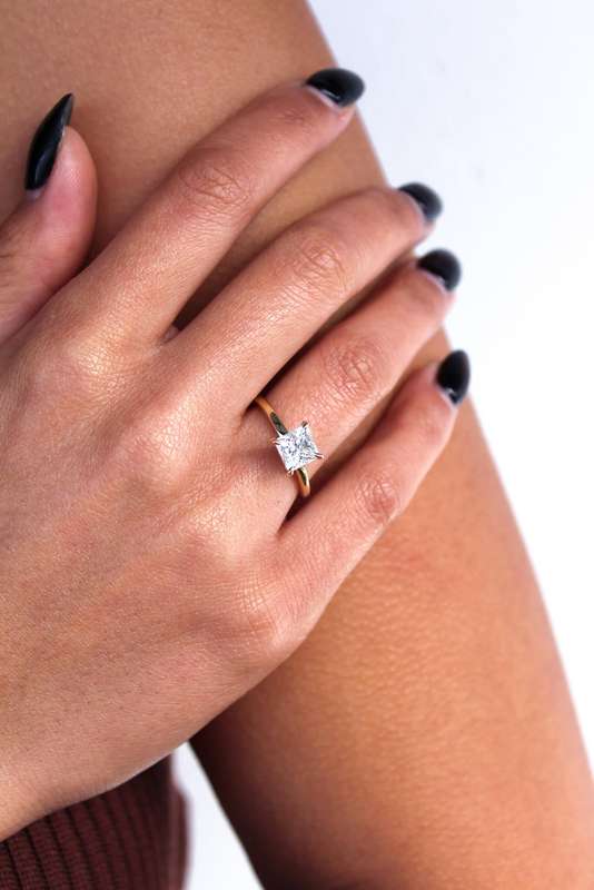 Princess Cut Hidden Halo Ring
