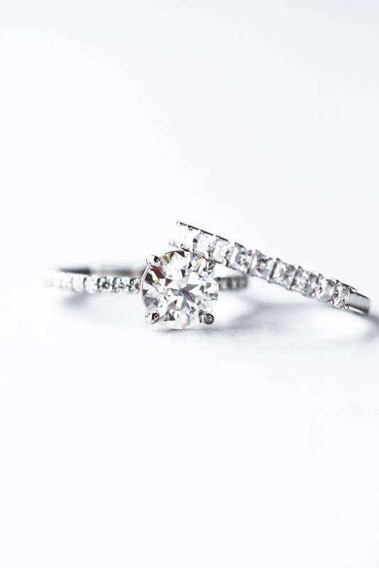 Moissanite Round Brilliant Wedding Ring Set