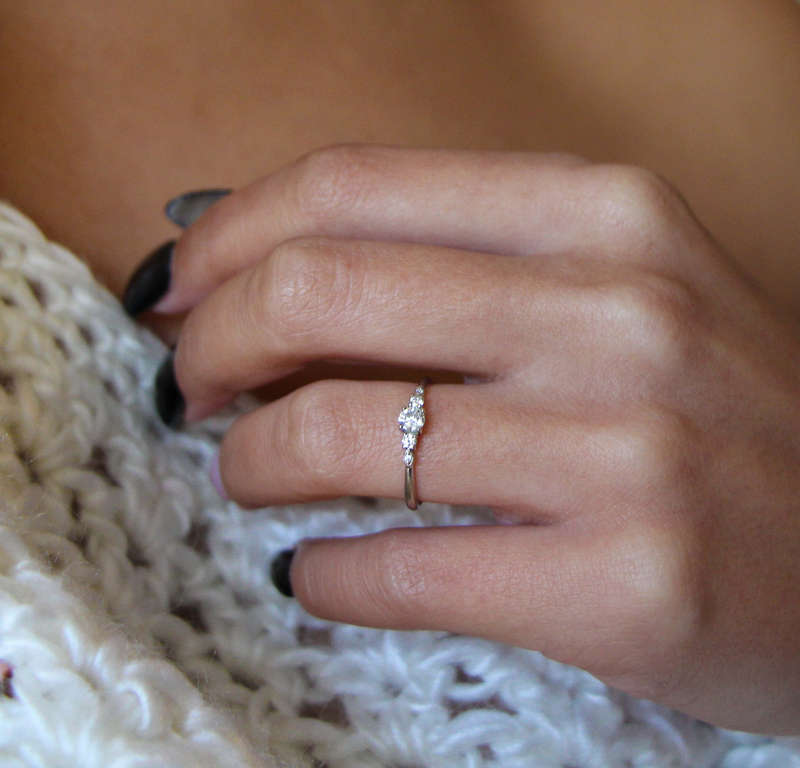 Promise Ring with Moissanite