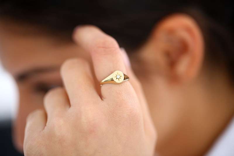Starstruck Moissanite Signet Ring