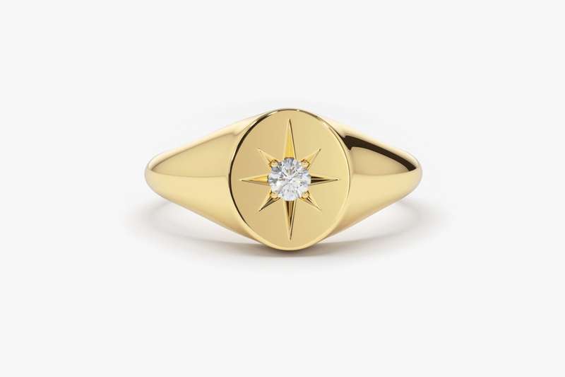 Starstruck Moissanite Signet Ring