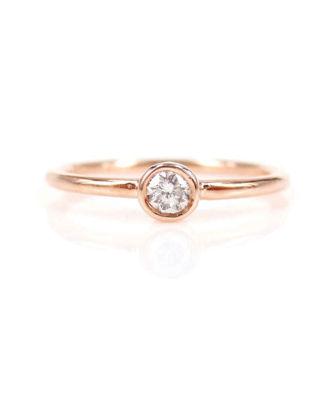 Solitaire Bezel Moissanite Ring