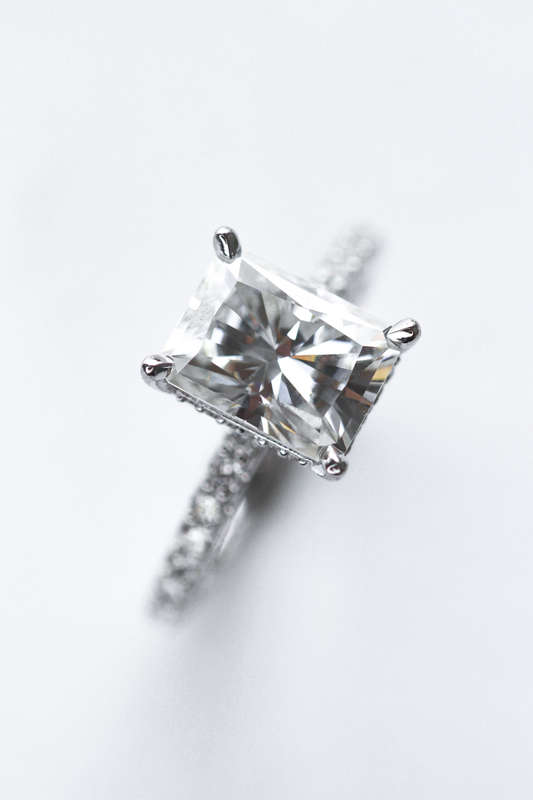 Radiant Cut Hidden Halo Ring
