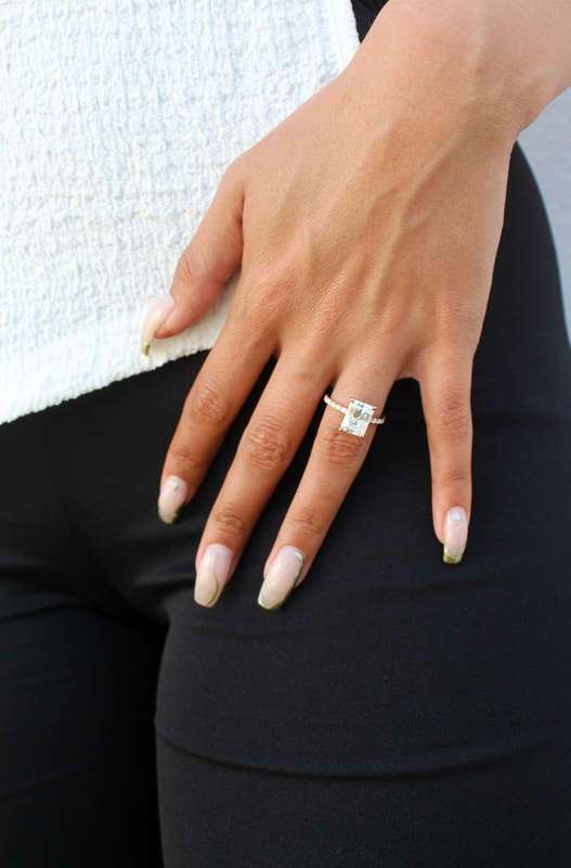 Radiant Cut Hidden Halo Ring