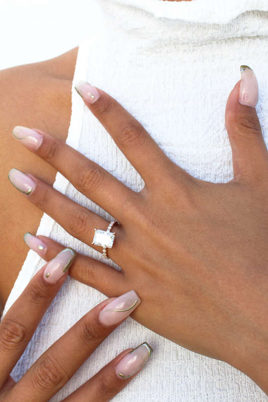 Radiant Cut Hidden Halo Ring