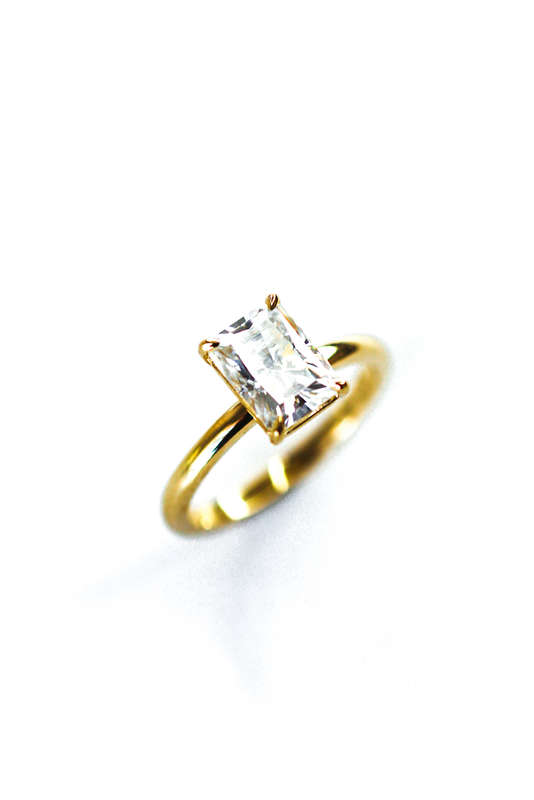 Radiant Moissanite Solitaire Engagement Ring