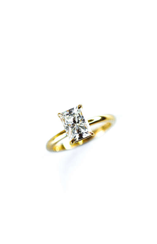 Radiant Moissanite Solitaire Engagement Ring