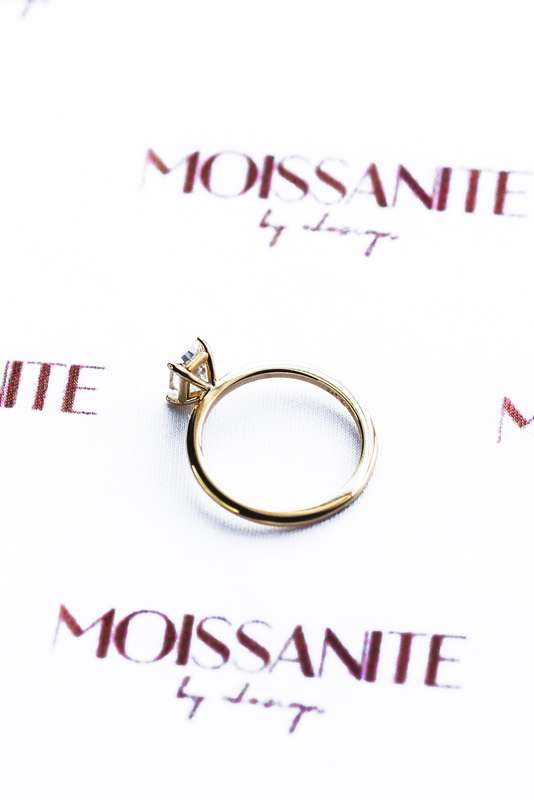 Radiant Moissanite Solitaire Engagement Ring