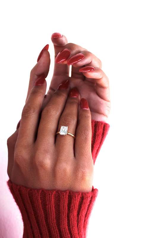 Radiant Moissanite Solitaire Engagement Ring