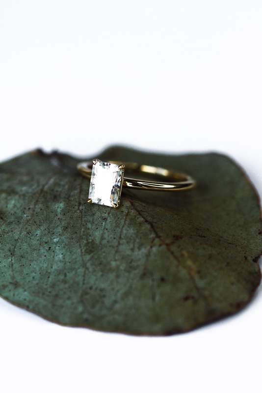 Radiant Moissanite Solitaire Engagement Ring
