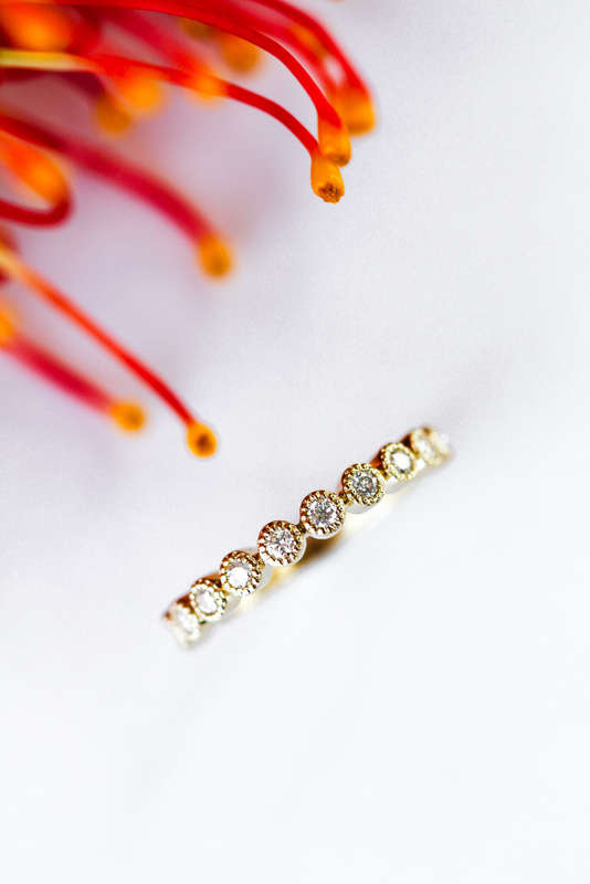 Round Vintage Bezel Moissanite Eternity Ring