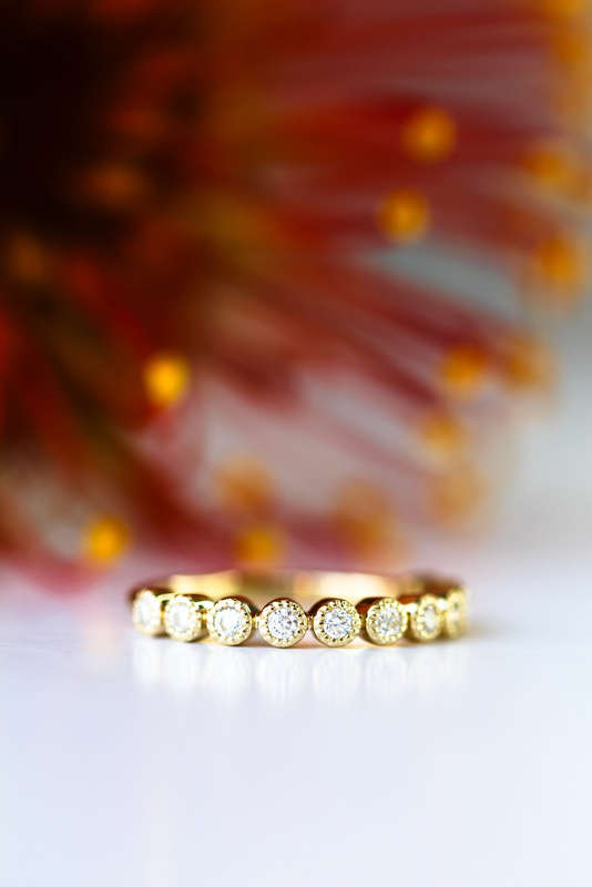 Round Vintage Bezel Moissanite Eternity Ring
