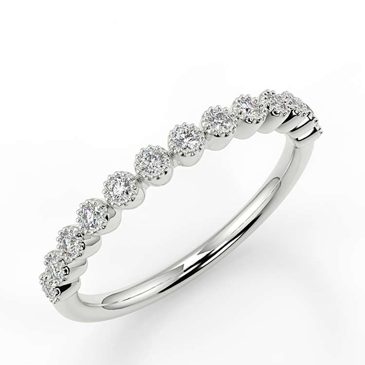 Round Vintage Bezel Moissanite Eternity Ring