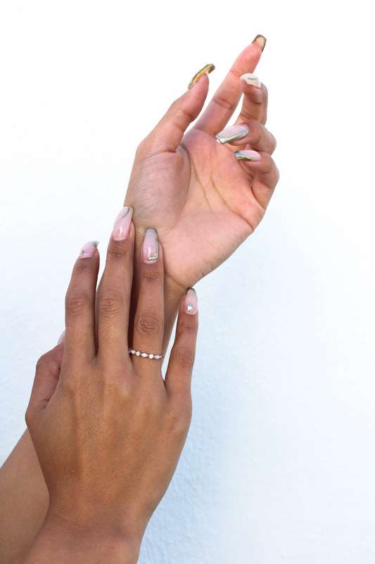 Round Moissanite and Marquise Eternity Ring