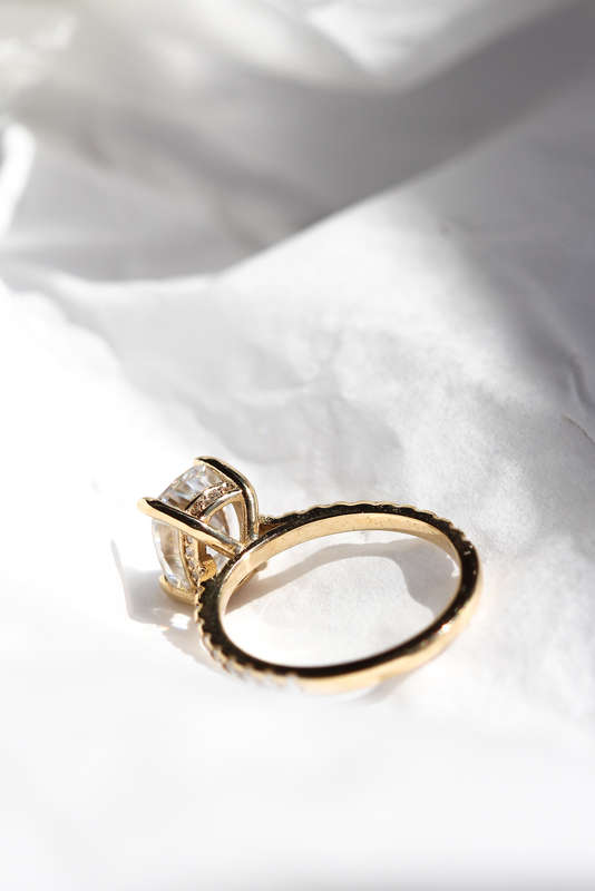 Sigrid - Elongated Cushion Cut Moissanite Engagement Ring