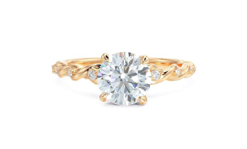 Moissanite Solitaire Twist Engagement Ring