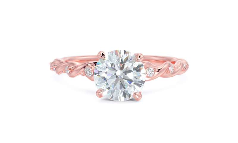 Moissanite Solitaire Twist Engagement Ring