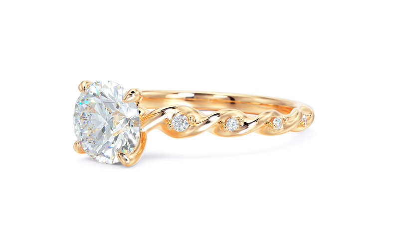 Moissanite Solitaire Twist Engagement Ring