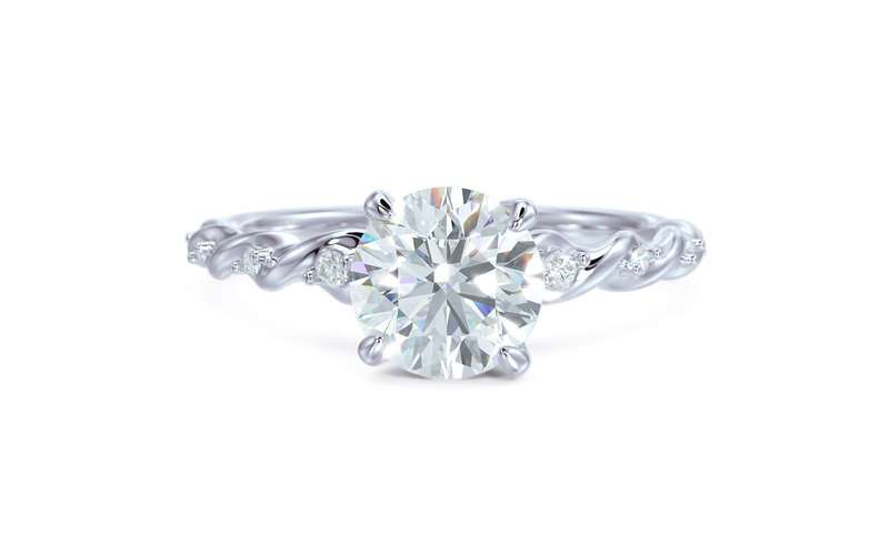 Moissanite Solitaire Twist Engagement Ring
