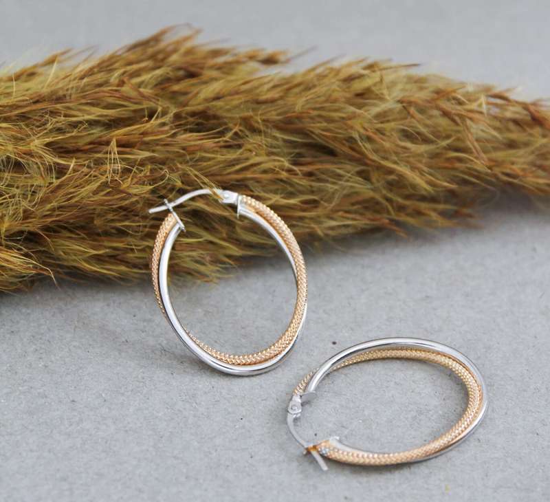 Textured Gold Hoop Earrings