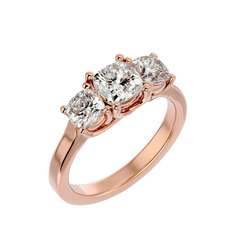 1.8ct Threestone Cushion Cut Ring