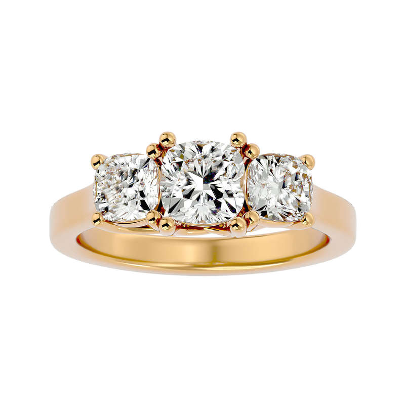 1.8ct Threestone Cushion Cut Ring