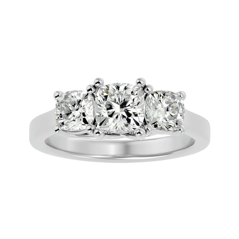 1.8ct Threestone Cushion Cut Ring