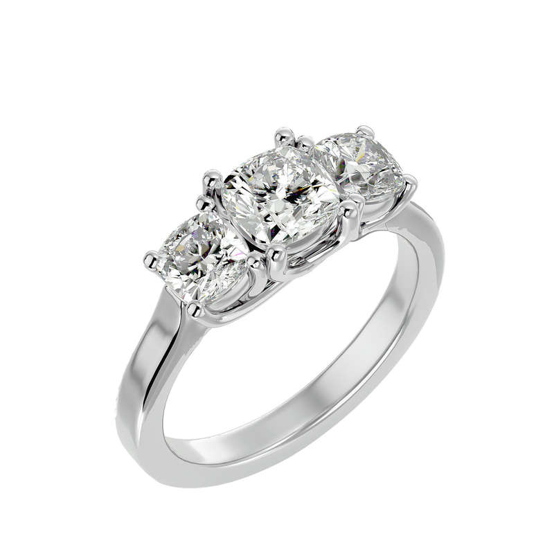 1.8ct Threestone Cushion Cut Ring