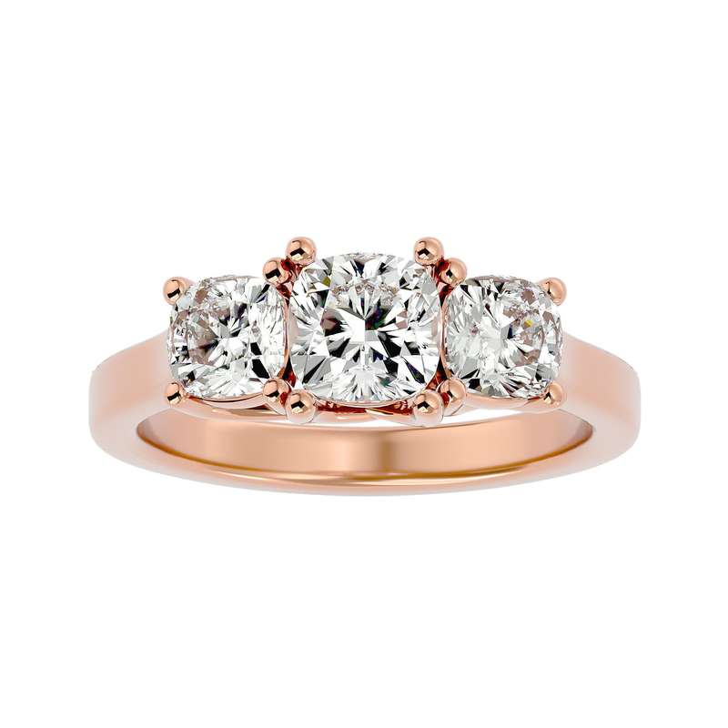 1.8ct Threestone Cushion Cut Ring
